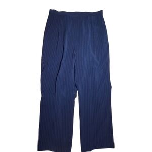 KASPER Suit Trousers Navy Pinstripe Lined. Size 14